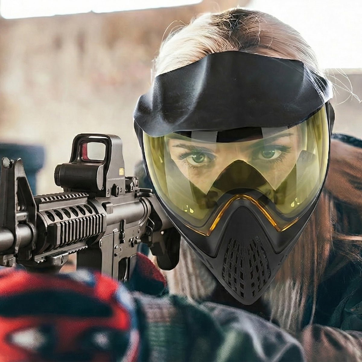MaskiVax 150° Panoramic Airsoft Mask with 2.5mm Anti-Fog Lens, Soft Silicone Frame and High-Impact Neoprene Protection