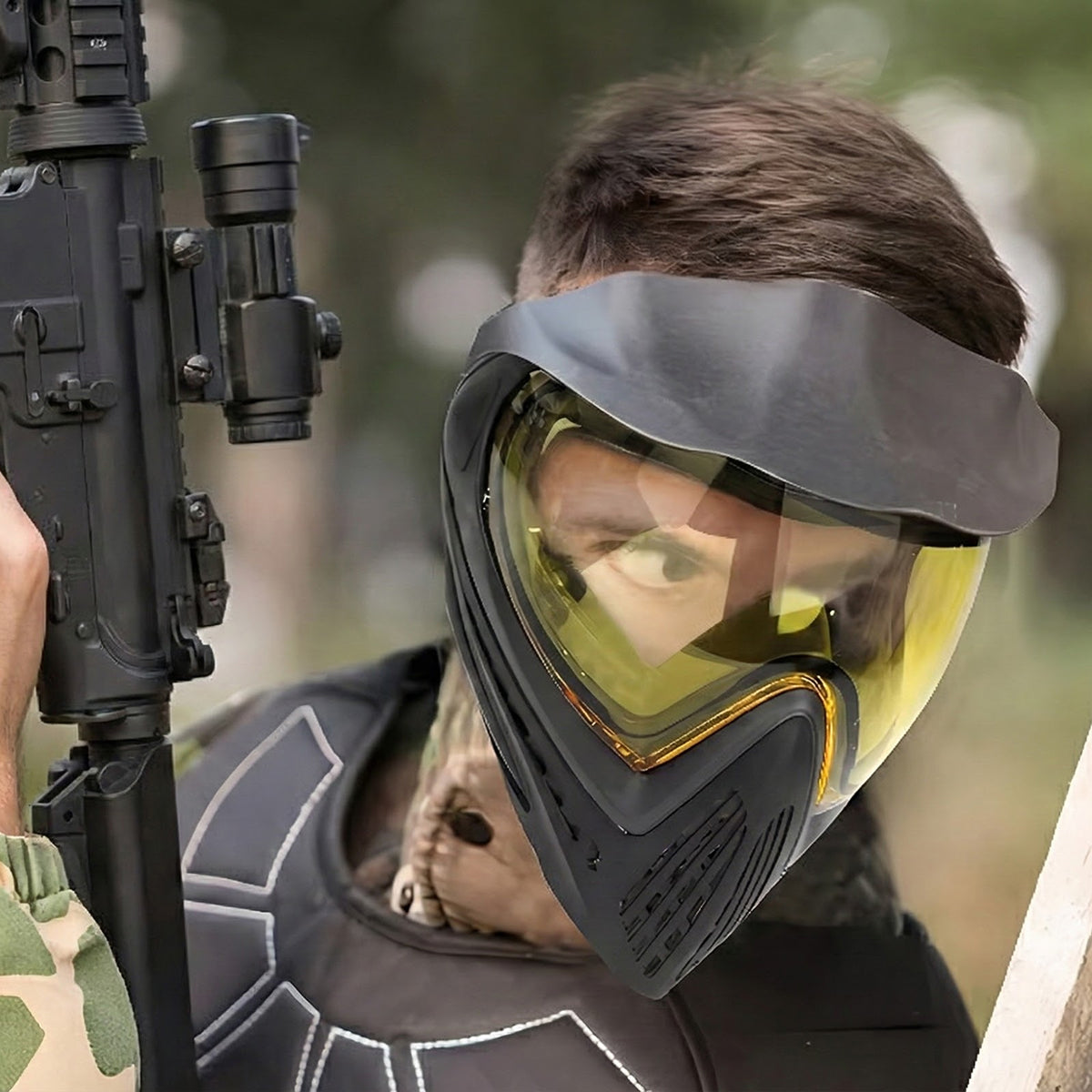 MaskiVax 150° Panoramic Airsoft Mask with 2.5mm Anti-Fog Lens, Soft Silicone Frame and High-Impact Neoprene Protection