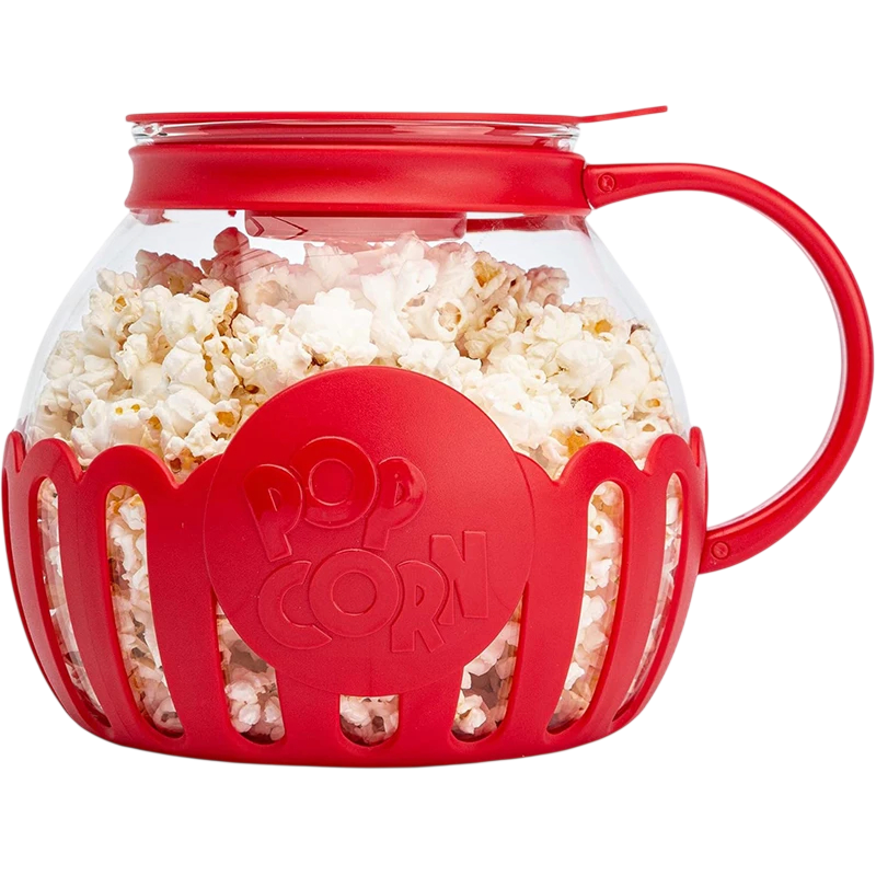 MazeJoid Microwave Popcorn Popper 2.25 Quart Glass Snack Maker