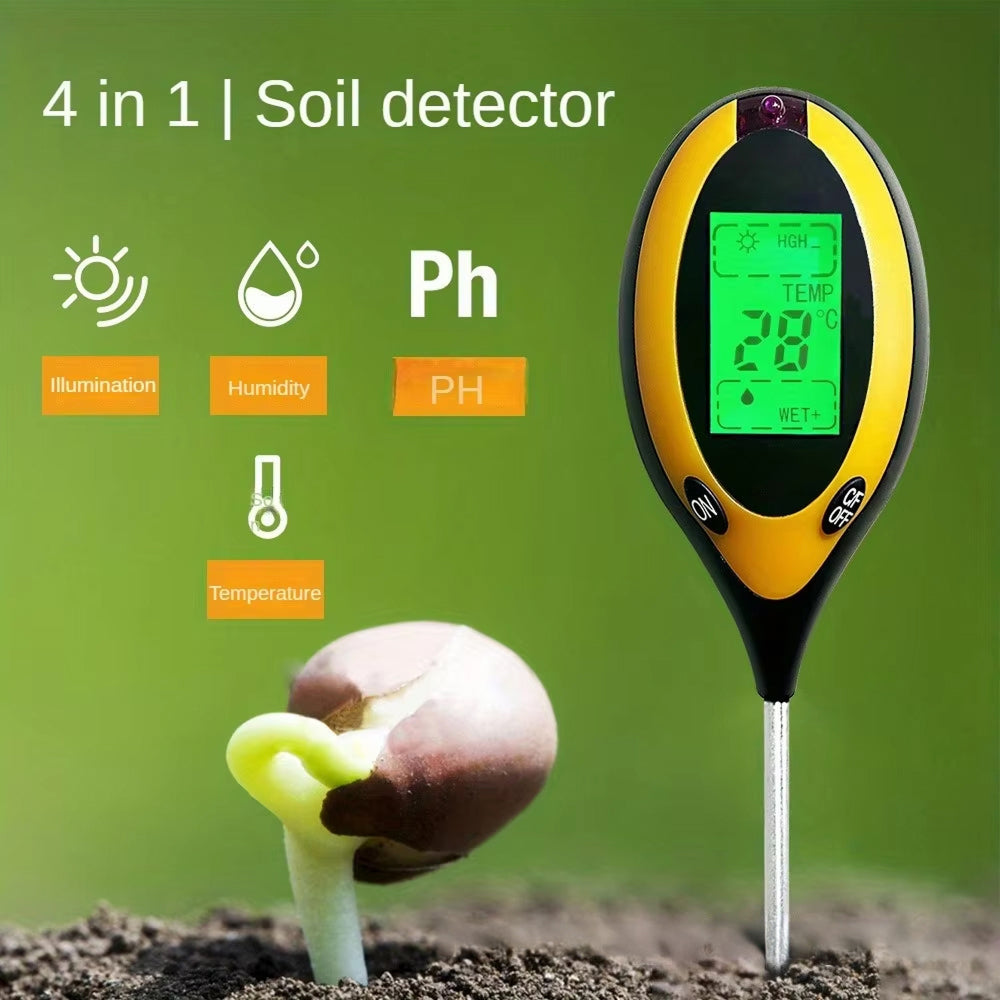 MaziSoil 4-in-1 Soil Tester for pH, Moisture, Light, and Temp