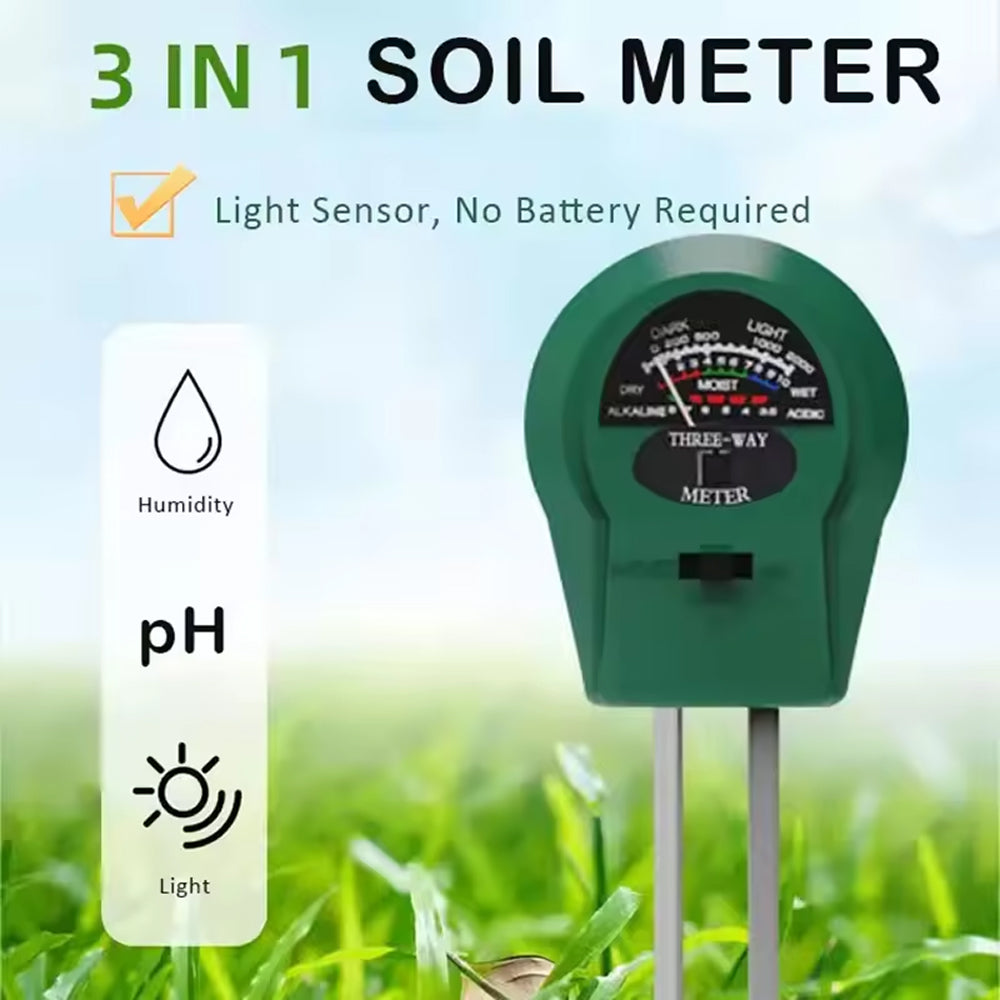MaziSoil 4-in-1 Soil Tester for pH, Moisture, Light, and Temp