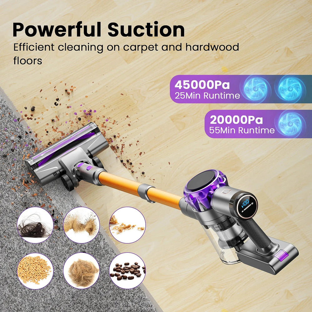MekValix S3P 45,000Pa Cordless Stick Vacuum with Tangle-Free Brush