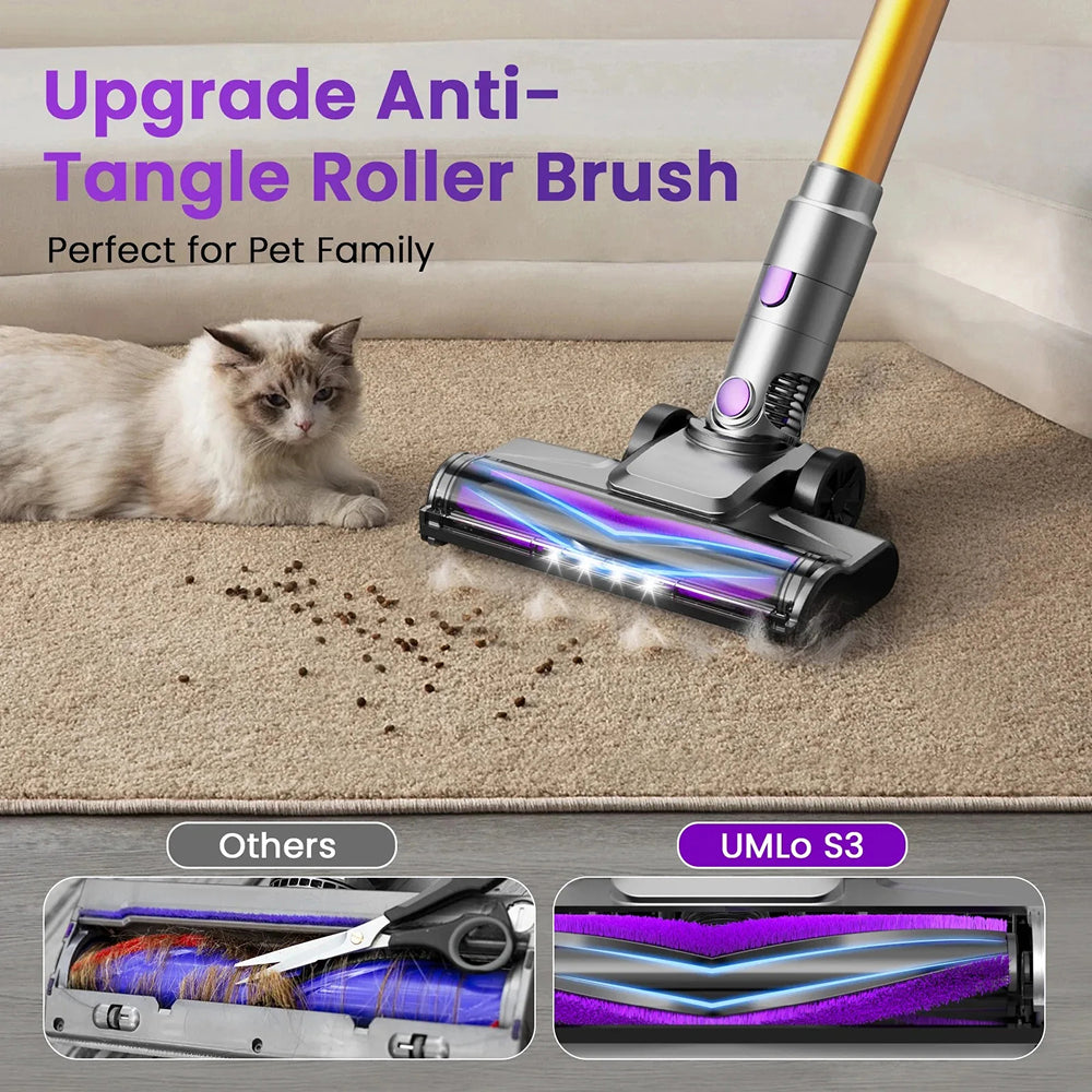 MekValix S3P 45,000Pa Cordless Stick Vacuum with Tangle-Free Brush