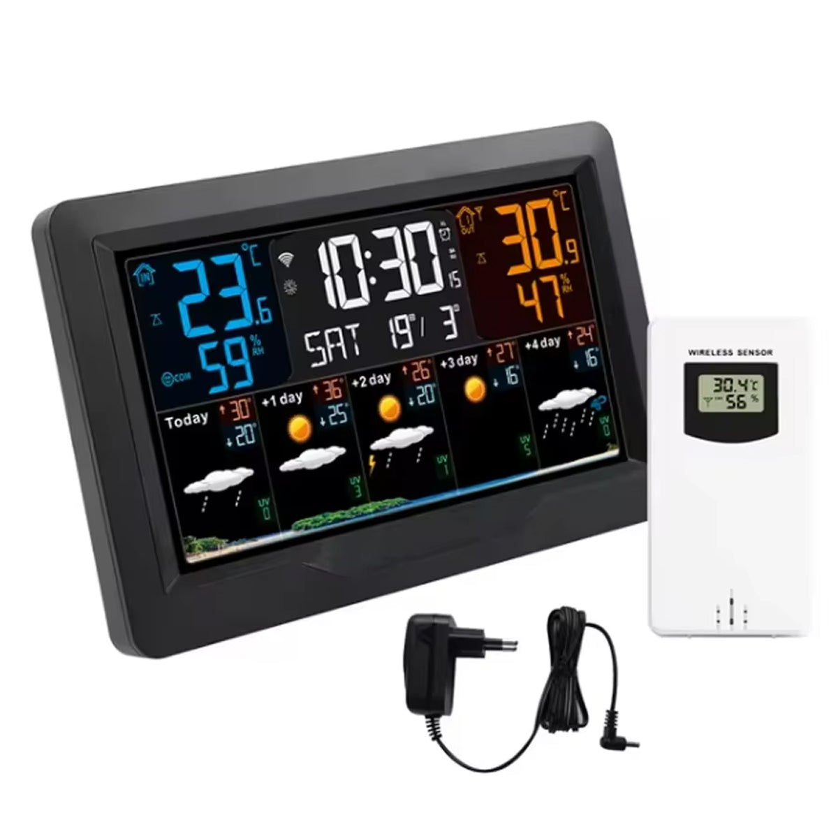 MenaNoxi WiFi Smart Weather Station with 5-Day Forecast & UV Index