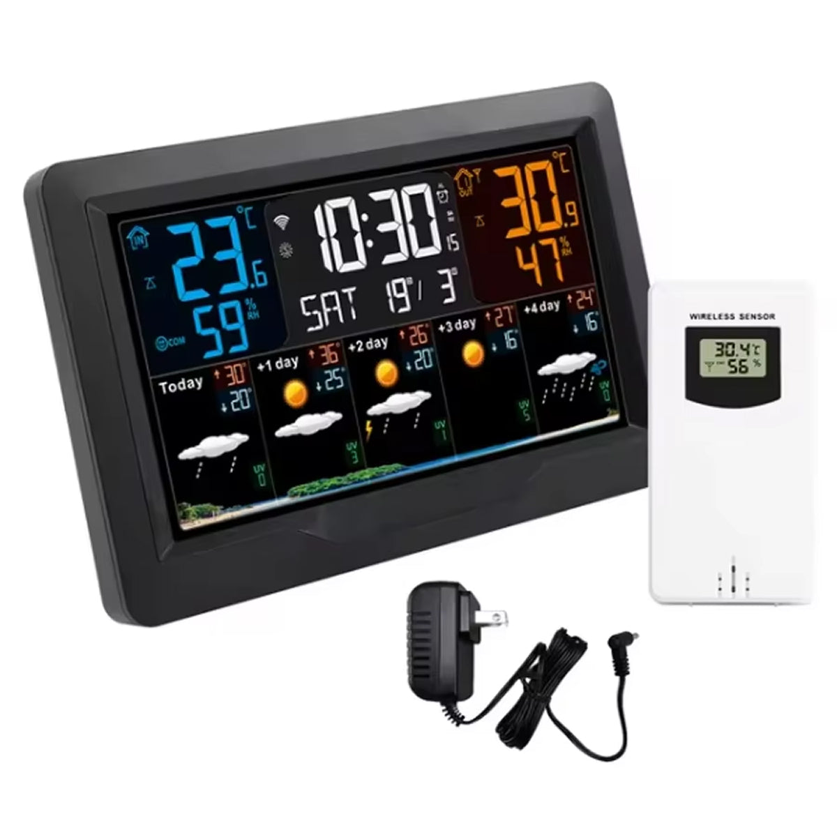 MenaNoxi WiFi Smart Weather Station with 5-Day Forecast & UV Index
