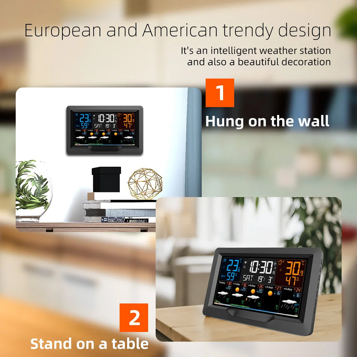 MenaNoxi WiFi Smart Weather Station with 5-Day Forecast & UV Index