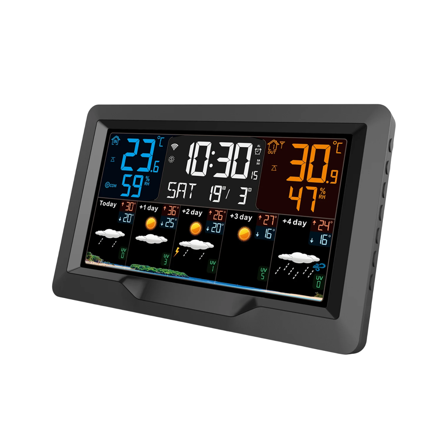 MenaNoxi WiFi Smart Weather Station with 5-Day Forecast & UV Index