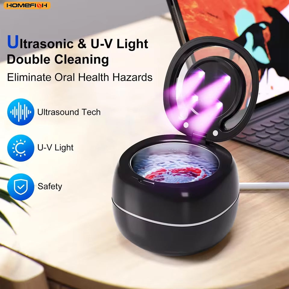 MinCleanx Ultrasonic Dental Cleaner - 42,000Hz Professional 30W Ultrasonic Cleaner with LED Light