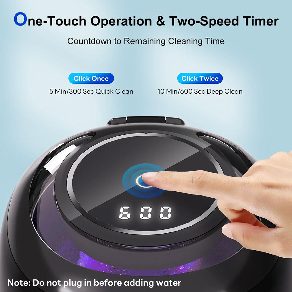 MinCleanx Ultrasonic Dental Cleaner - 42,000Hz Professional 30W Ultrasonic Cleaner with LED Light