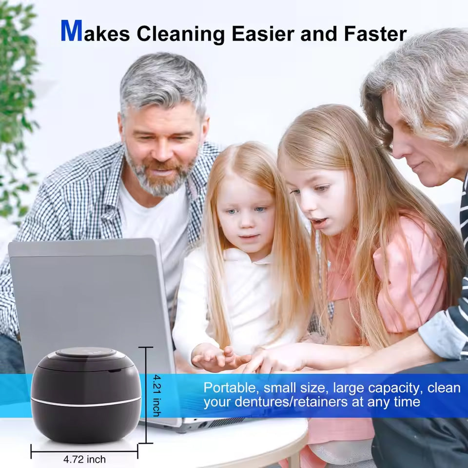 MinCleanx Ultrasonic Dental Cleaner - 42,000Hz Professional 30W Ultrasonic Cleaner with LED Light