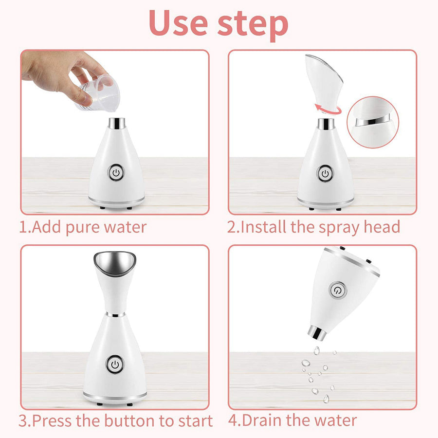 MistFobi Nano Ionic Facial Steamer 20s Fast Heat-Up 10X Penetration Home Spa for Pores