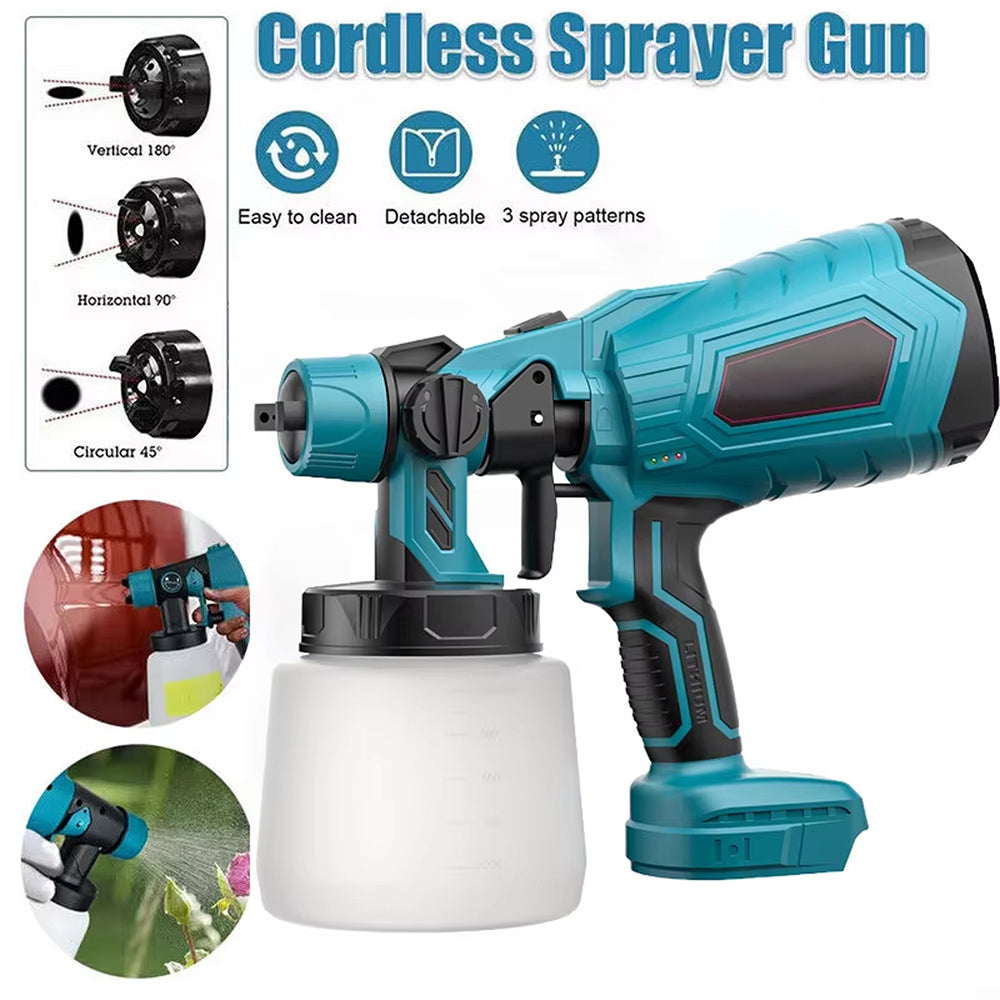 MistVici Cordless Paint Sprayer 1000ml/min for Makita 18V Battery with 3 Spray Patterns