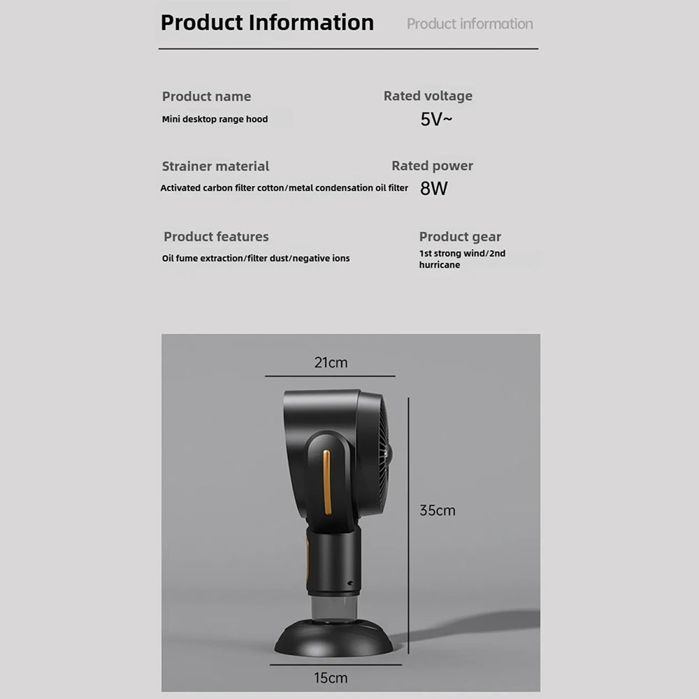 MittPillo Portable Range Hood with Negative Ion Purification