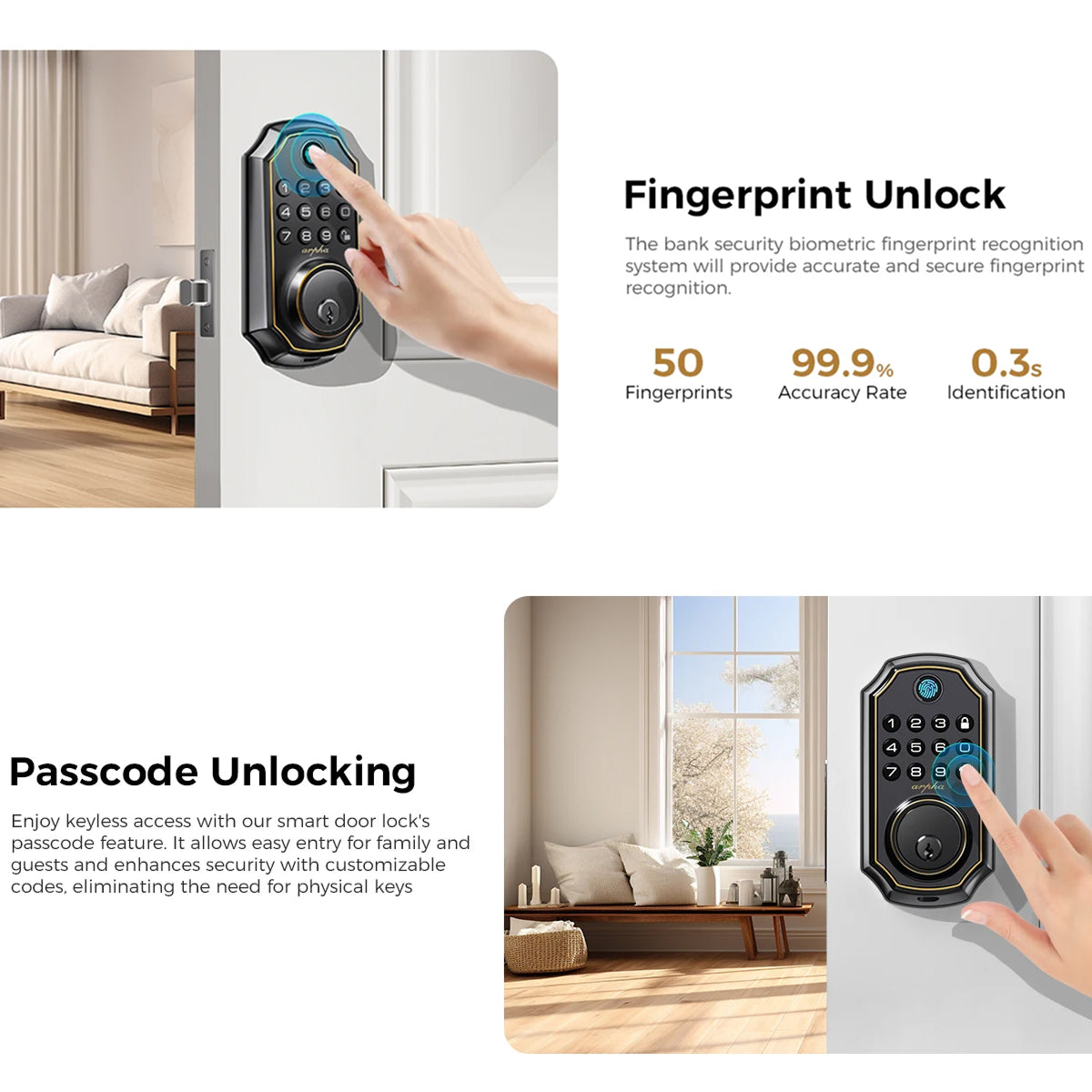 MixaLocki 5-in-1 Biometric Smart Deadbolt Lock