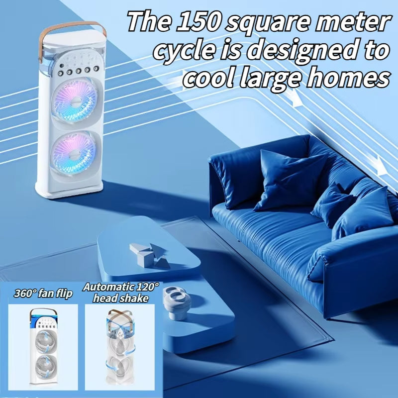 MixanAir Portable Air Conditioner Dual Turbine Mist Fan