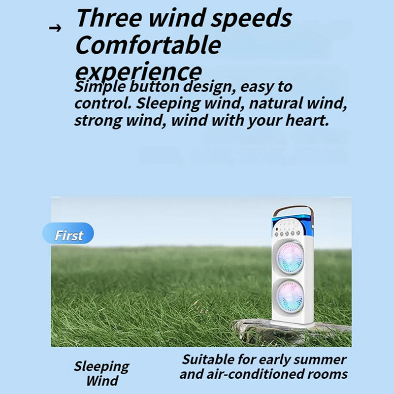 MixanAir Portable Air Conditioner Dual Turbine Mist Fan
