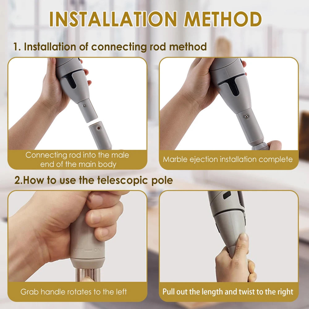 MixiRube 10-in-1 Electric Spin Scrubber with Telescopic Handle