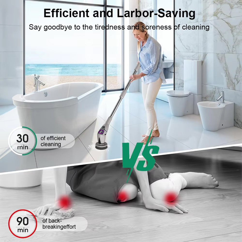 MixiRube 10-in-1 Electric Spin Scrubber with Telescopic Handle