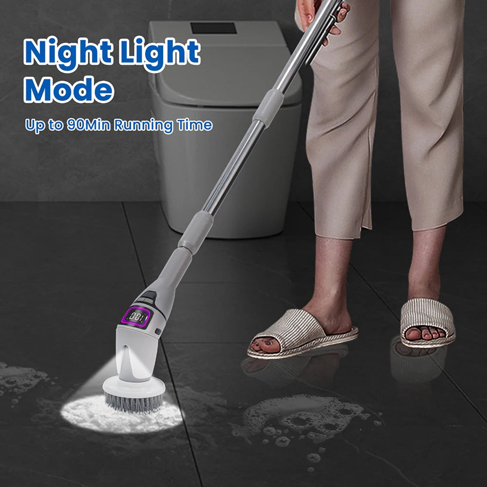 MixiRube 10-in-1 Electric Spin Scrubber with Telescopic Handle