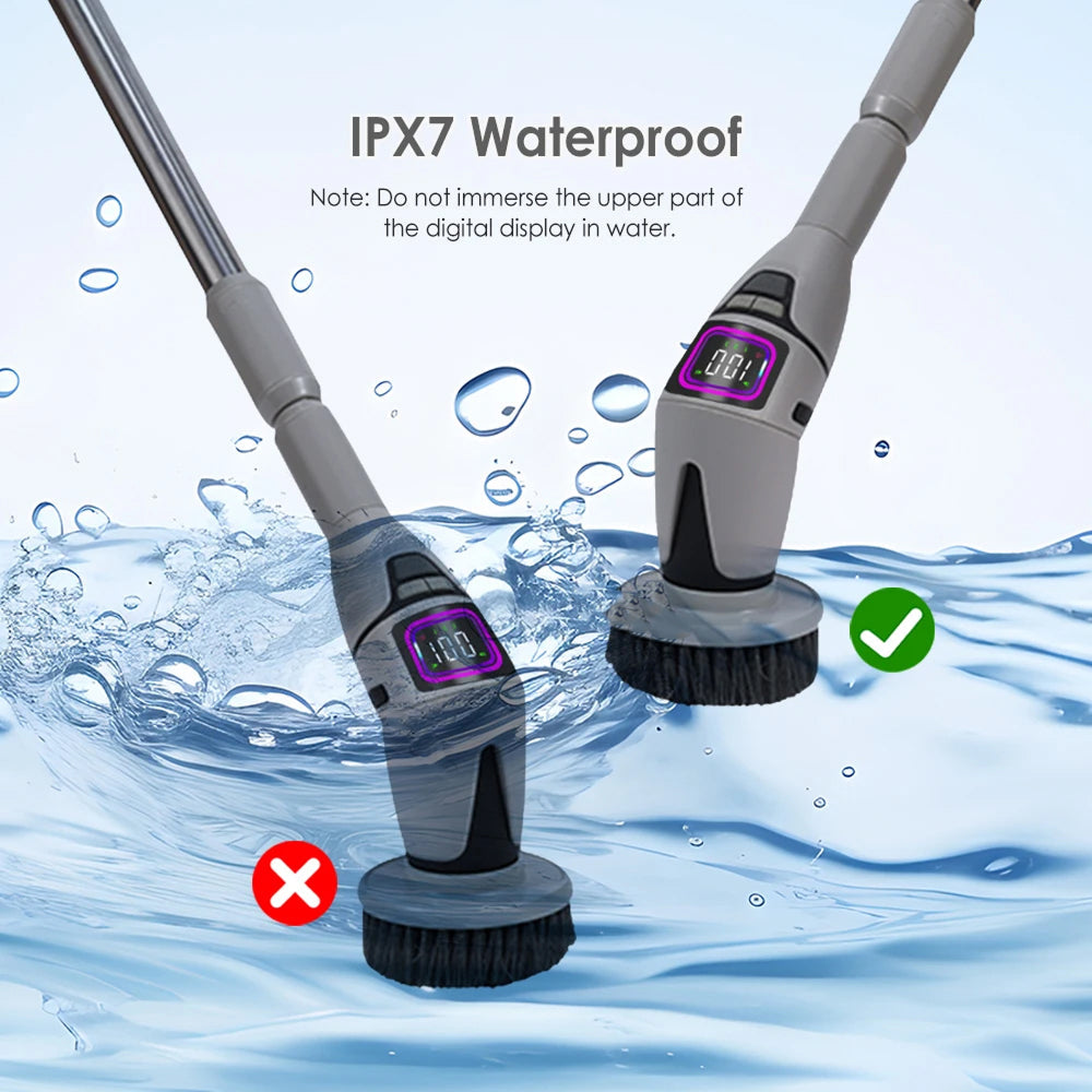 MixiRube 10-in-1 Electric Spin Scrubber with Telescopic Handle