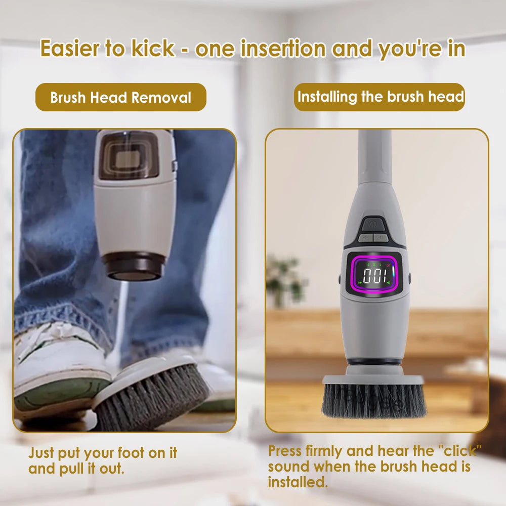 MixiRube 10-in-1 Electric Spin Scrubber with Telescopic Handle