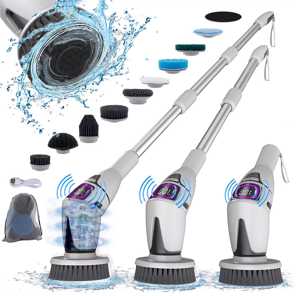 MixiRube 10-in-1 Electric Spin Scrubber with Telescopic Handle