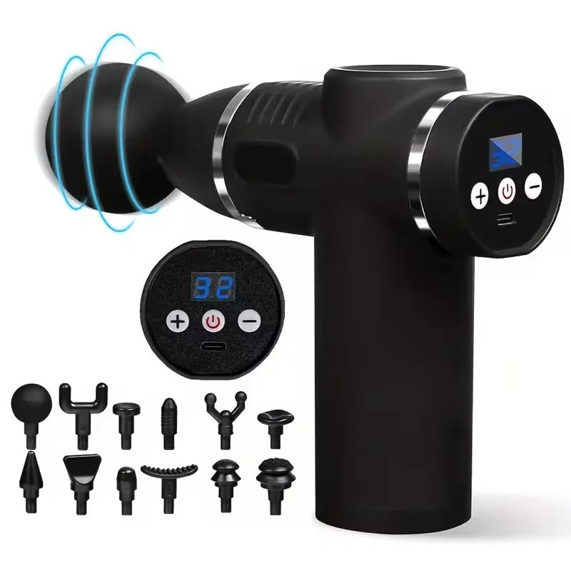 MusClixe Deep Tissue Massage Gun - 32 Speeds & 12 Heads