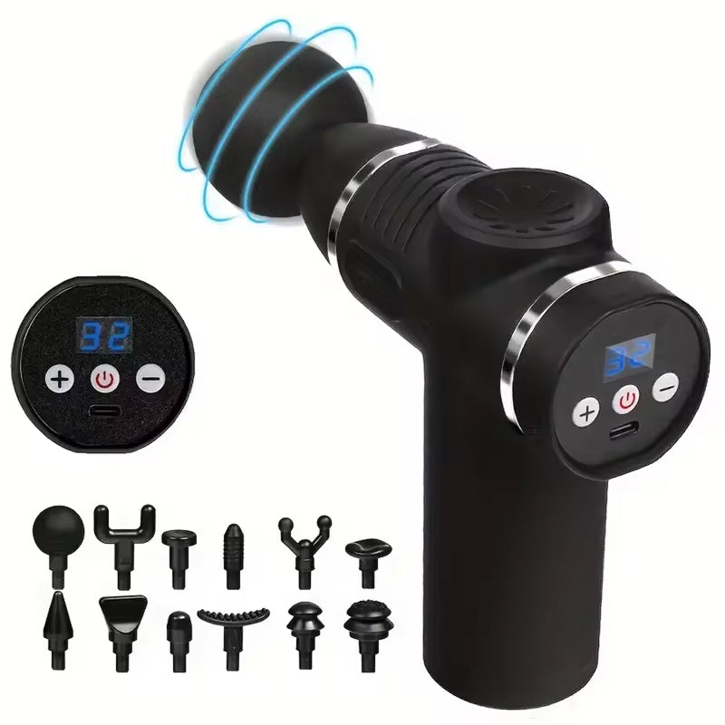 MusClixe Deep Tissue Massage Gun - 32 Speeds & 12 Heads