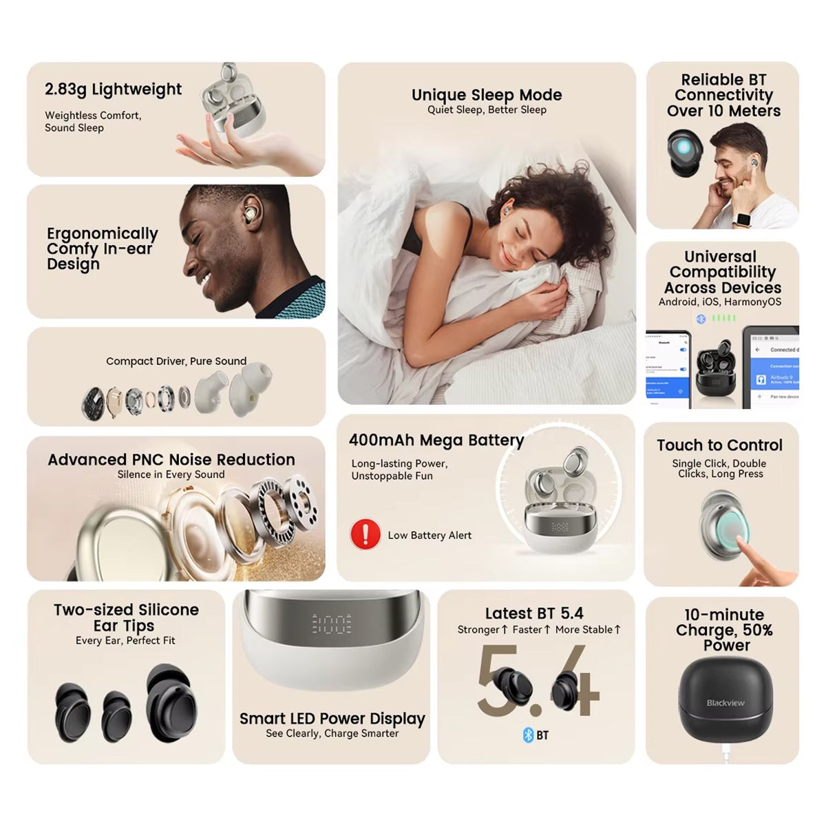 NapBudli Weightless Sleep Earbuds for Side Sleepers