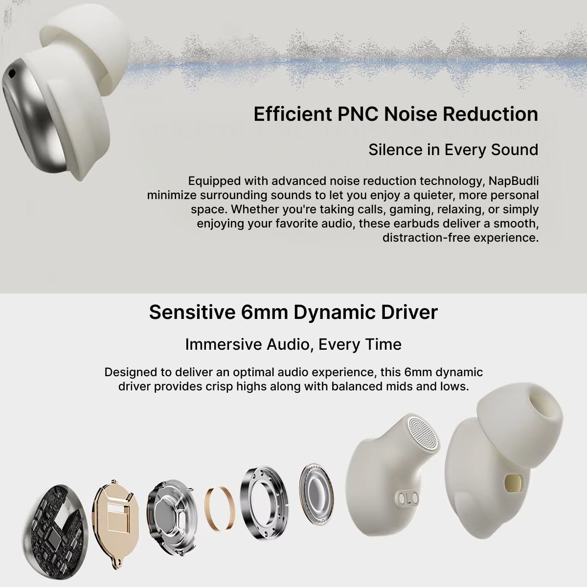 NapBudli Weightless Sleep Earbuds for Side Sleepers