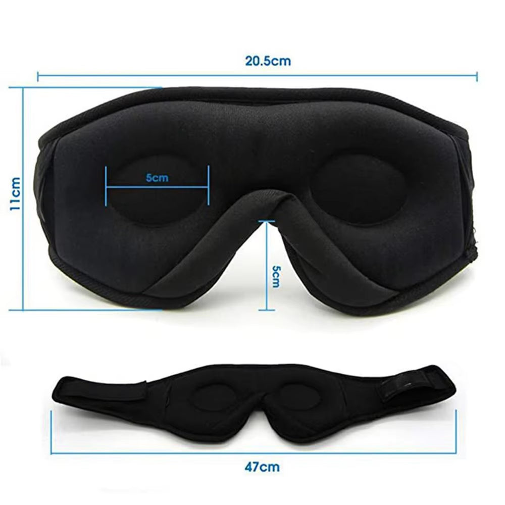 NapMify Bluetooth Sleep Mask 100% Light Blockout with 3D Memory Foam, HD Side-Sleeper Speakers and 10H Battery