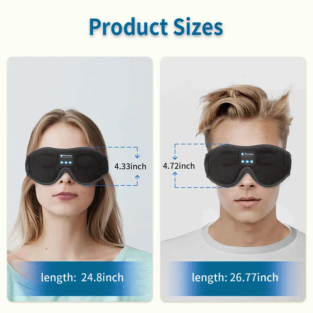 NapMify Bluetooth Sleep Mask 100% Light Blockout with 3D Memory Foam, HD Side-Sleeper Speakers and 10H Battery