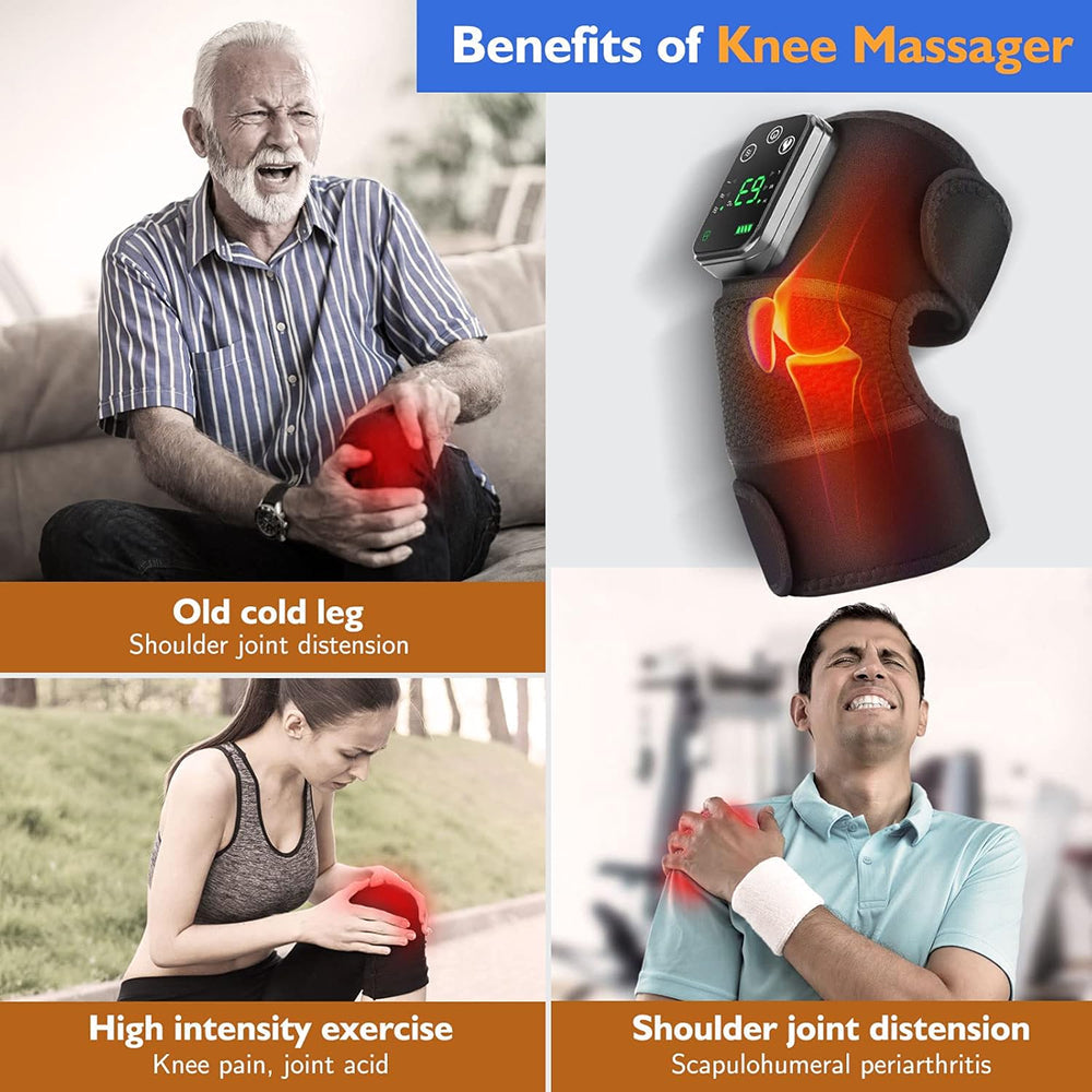 NeeVanix Cordless Heat & Vibration Knee Massager for Pain Relief