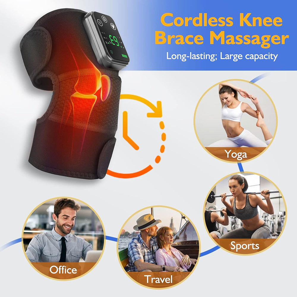 NeeVanix Cordless Heat & Vibration Knee Massager for Pain Relief