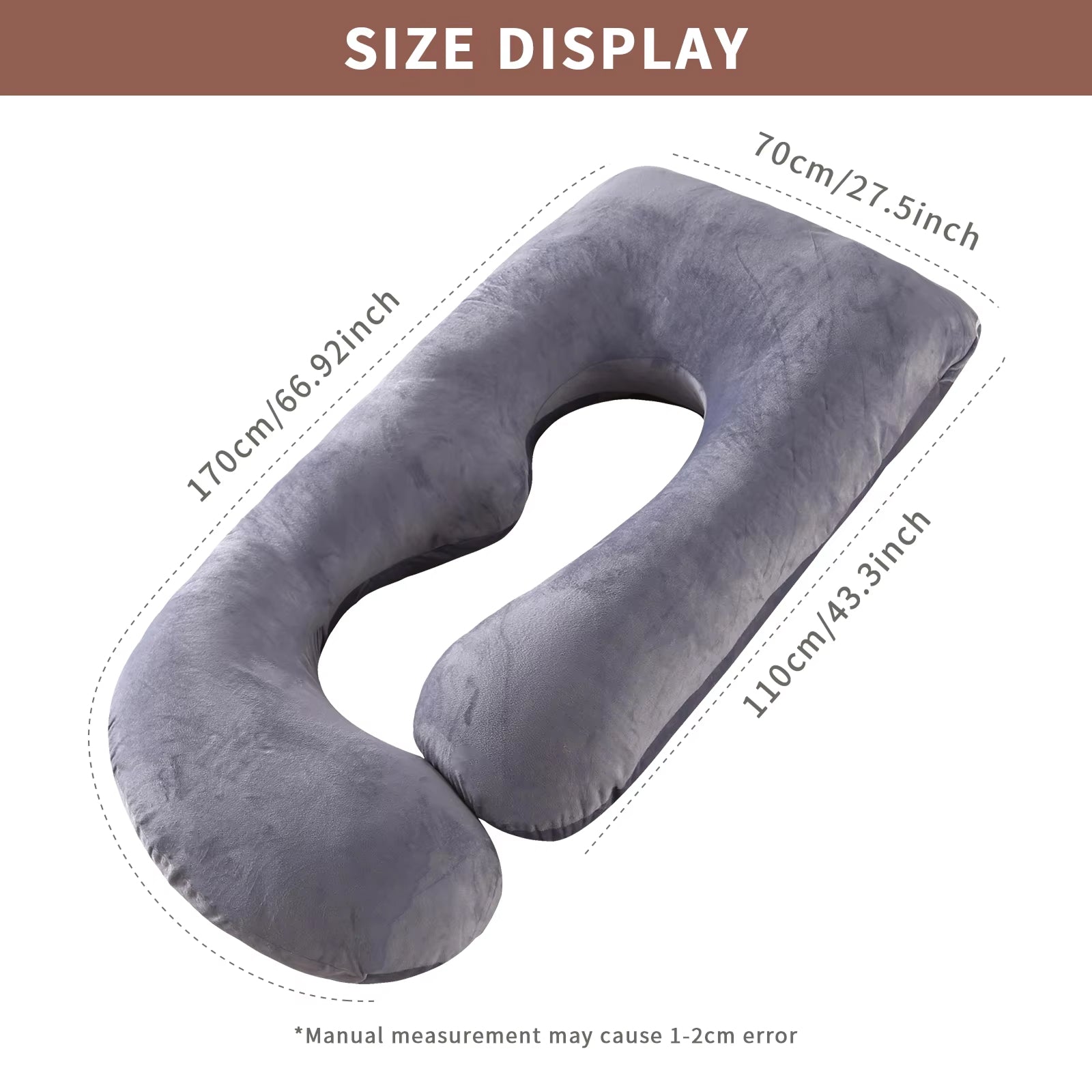 NestLula Full-Body U-Shaped Pregnancy Pillow with Dual-Layer Washable Covers, Ergonomic Bump Support and Postpartum Nursing Versatility