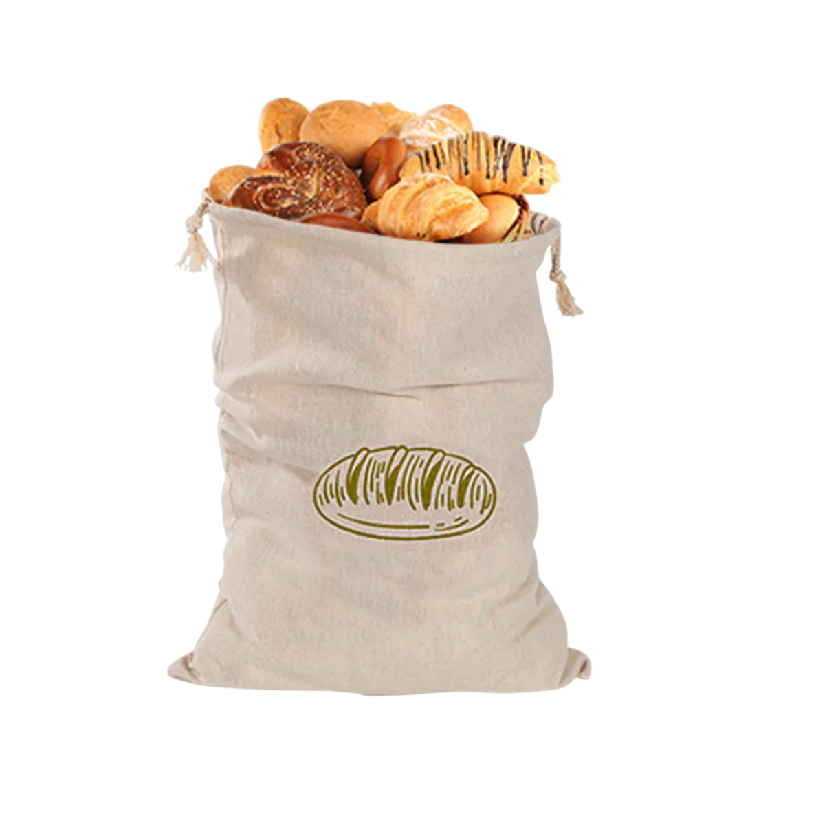 NixEsvi Linen Bread Bag 16x12 Inch 100% Natural Flax Reusable Sourdough Holder