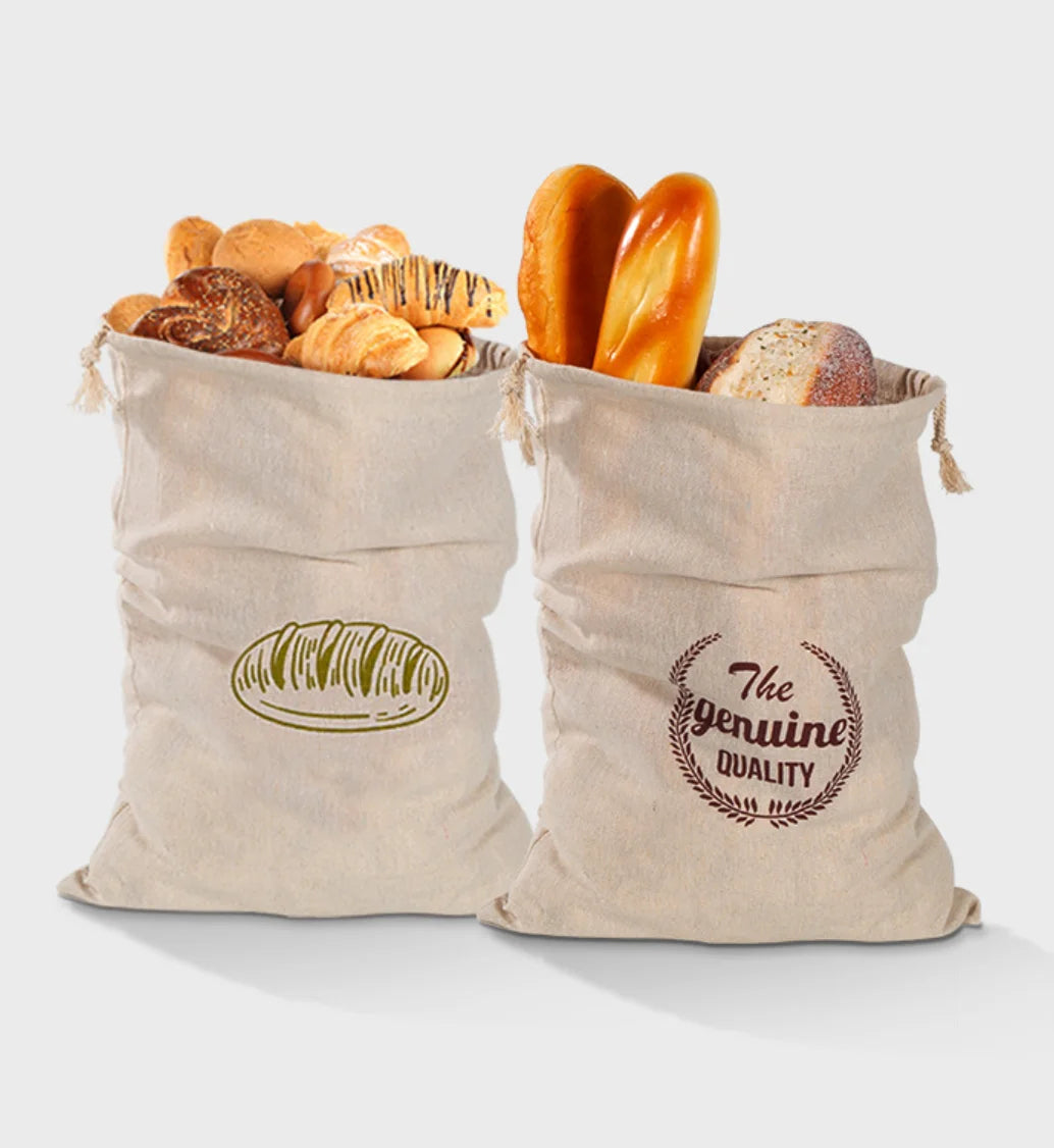 NixEsvi Linen Bread Bag 16x12 Inch 100% Natural Flax Reusable Sourdough Holder