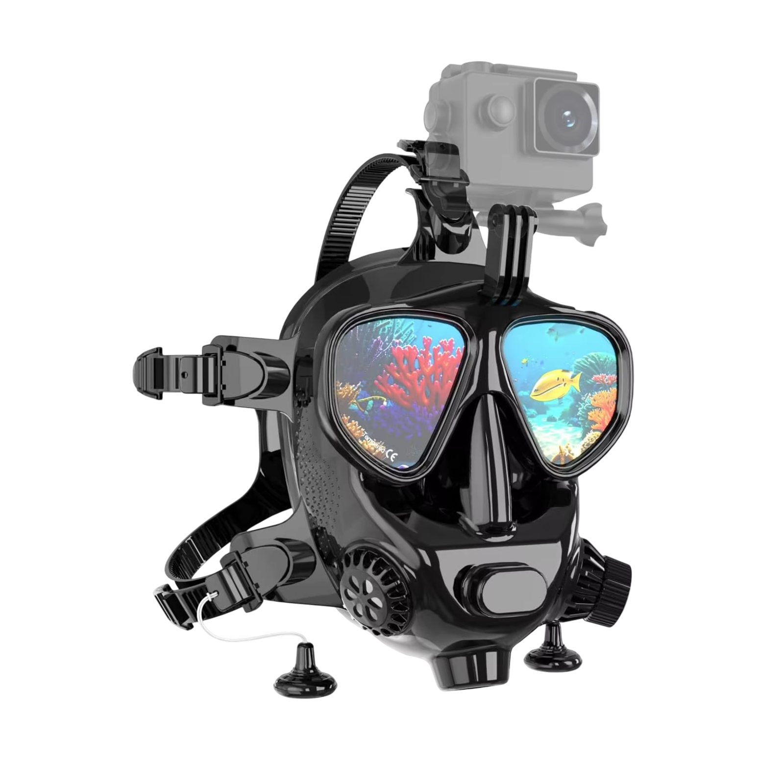 NociAqua Professional Full Face Diving Mask 150ft Depth Rated 180° Panoramic View