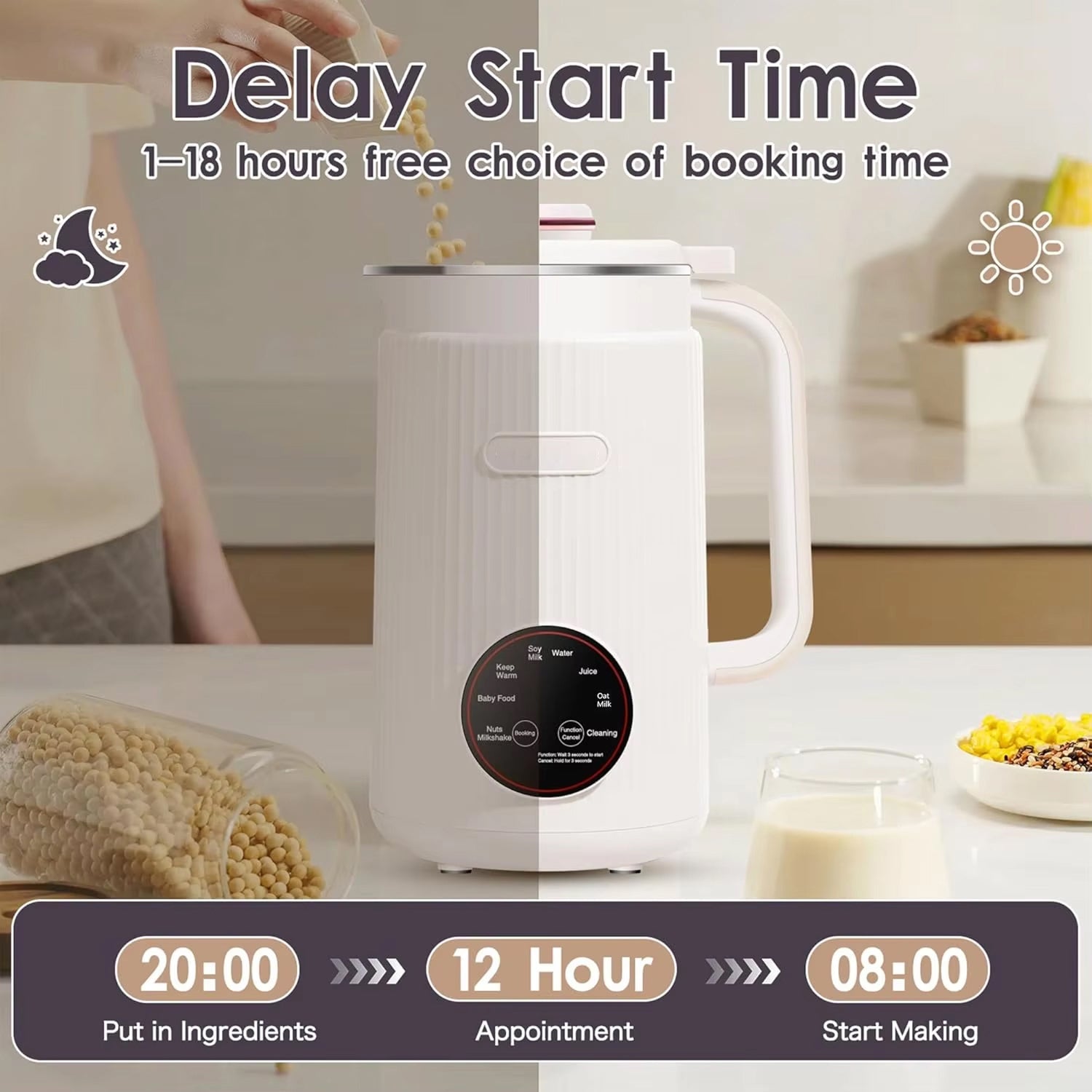 NomiPrex Professional Automatic Nut Milk Maker with Self-Cleaning