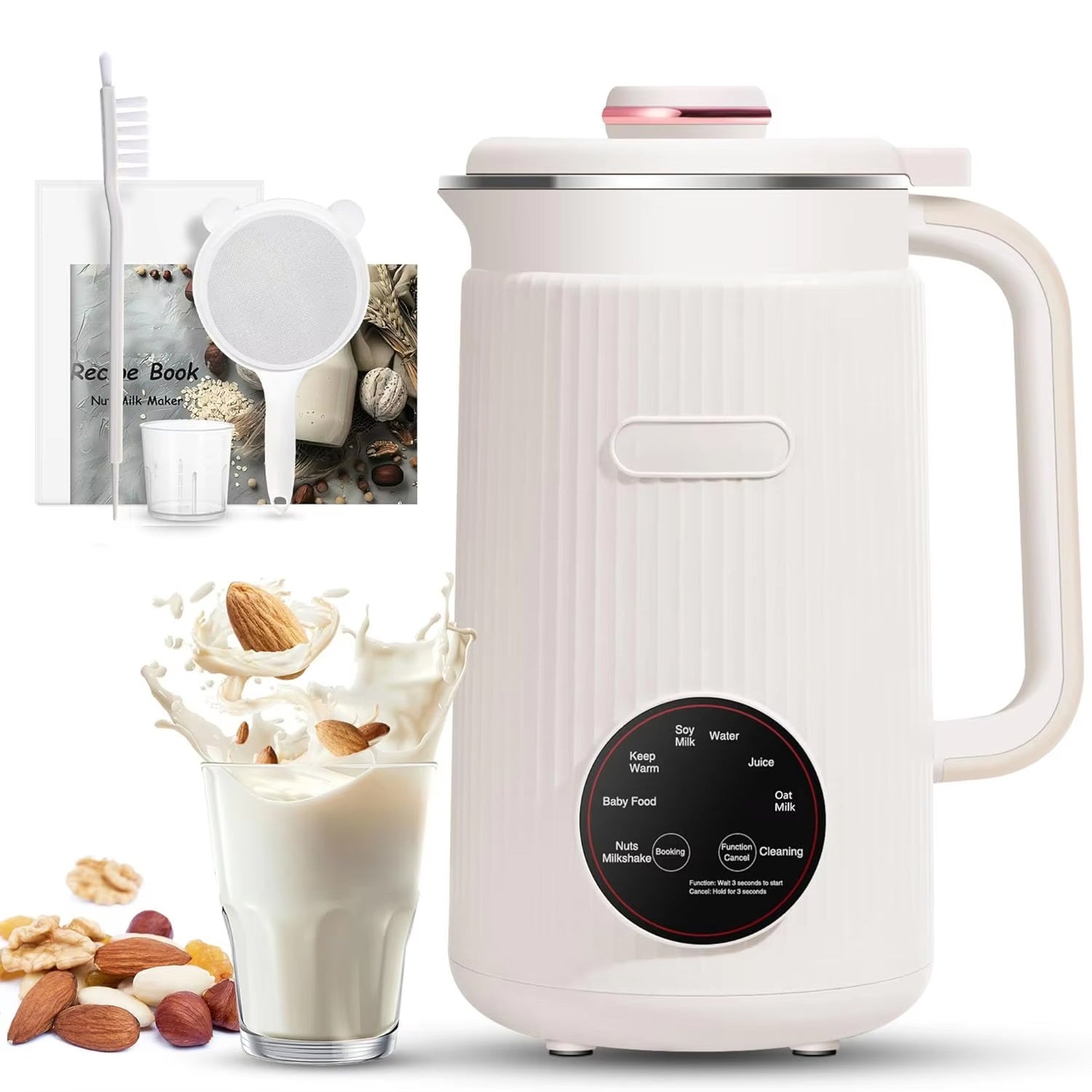 NomiPrex 8-in-1 Automatic Plant-Based Milk Maker with 12-Blade CypherCore System, 40oz Family Capacity and 18-Hour Delay Timer