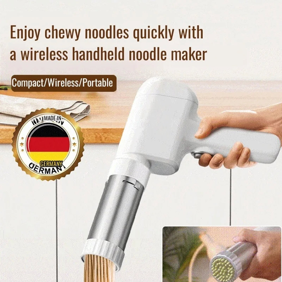 NoodiMeal Cordless Electric Handheld Noodle Maker