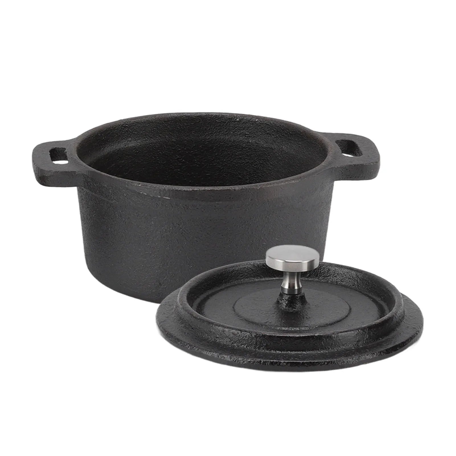 OviLuxin Mini Dutch Oven 10.8oz Cast Iron Individual Cocotte with Tight-Lid and Induction Base