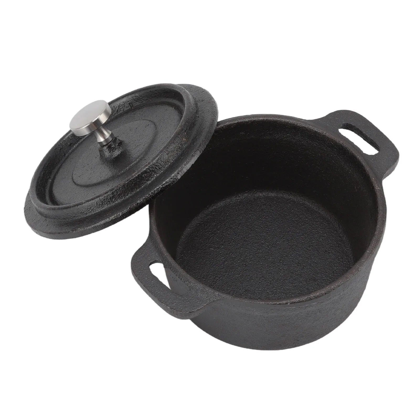 OviLuxin Mini Dutch Oven 10.8oz Cast Iron Individual Cocotte with Tight-Lid and Induction Base
