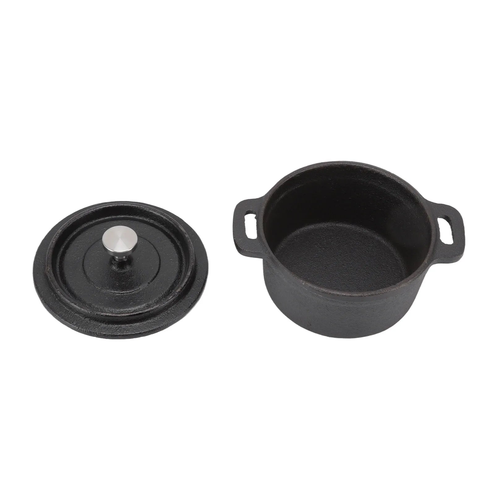 OviLuxin Mini Dutch Oven 10.8oz Cast Iron Individual Cocotte with Tight-Lid and Induction Base