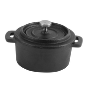 OviLuxin Mini Dutch Oven 10.8oz Cast Iron Individual Cocotte with Tight-Lid and Induction Base