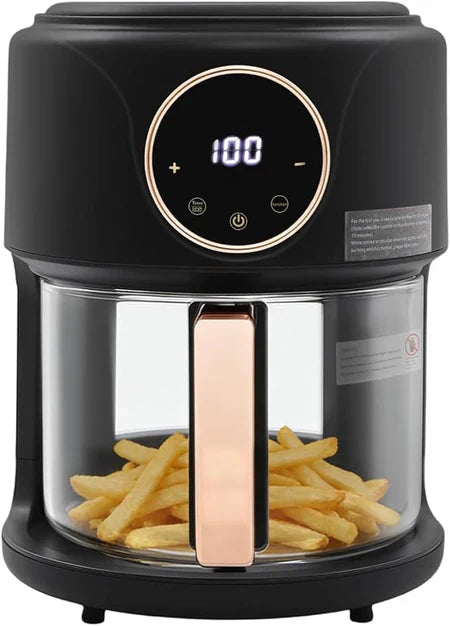 FrixAiry Non-Toxic Glass Air Fryer with PFAS-Free Borosilicate Pot