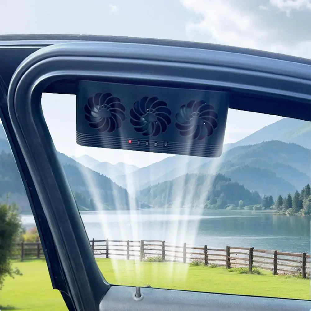 PiepelMos Triple Solar Car Fan Ventilation System