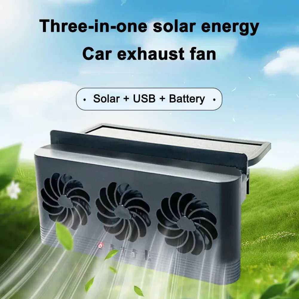 PiepelMos Triple Solar Car Fan Ventilation System