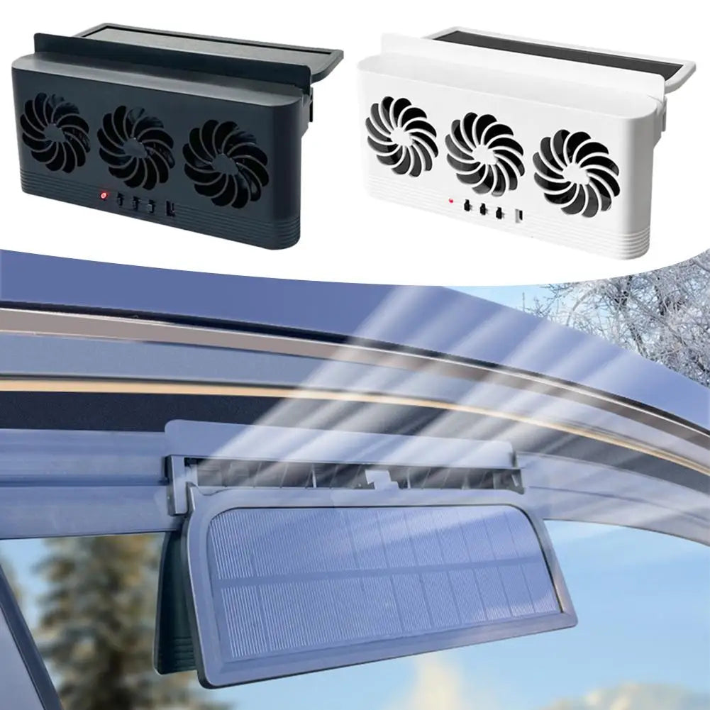 PiepelMos Triple Solar Car Fan Ventilation System