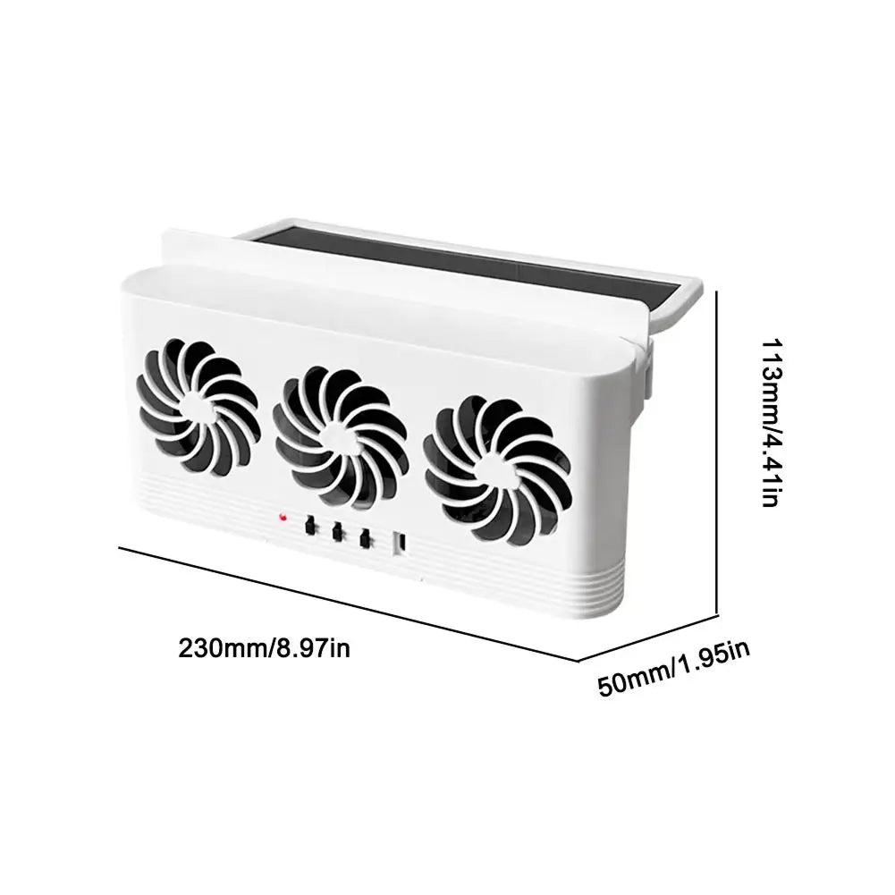 PiepelMos Triple Solar Car Fan Ventilation System
